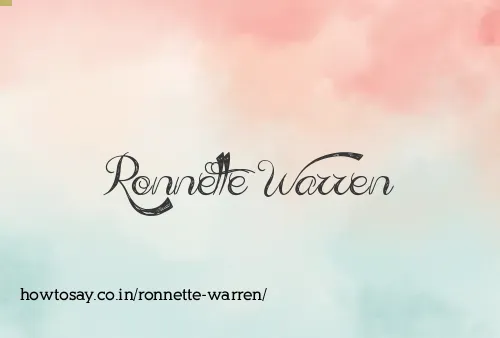 Ronnette Warren