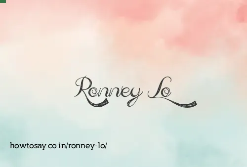 Ronney Lo