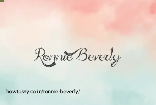 Ronnie Beverly