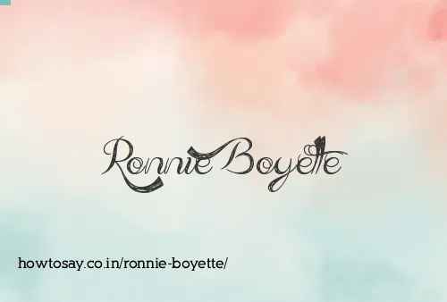 Ronnie Boyette