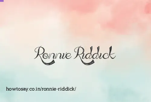 Ronnie Riddick