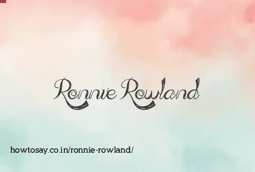 Ronnie Rowland