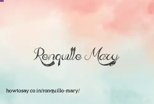 Ronquillo Mary