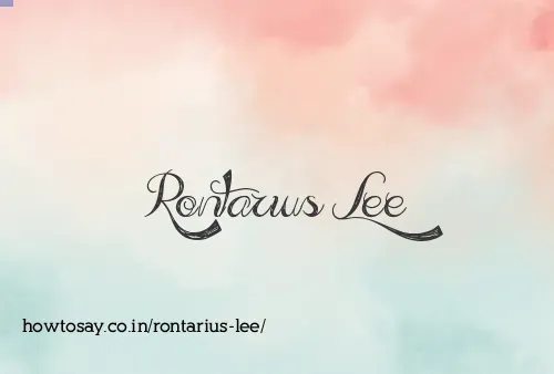 Rontarius Lee
