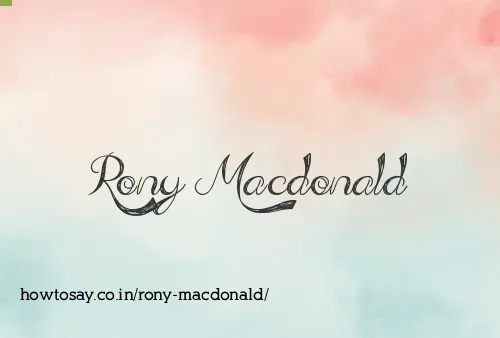 Rony Macdonald