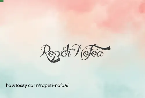 Ropeti Nofoa