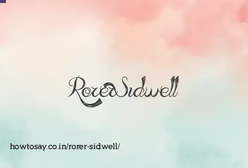 Rorer Sidwell
