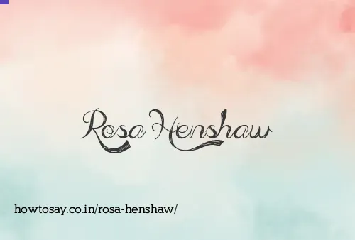 Rosa Henshaw