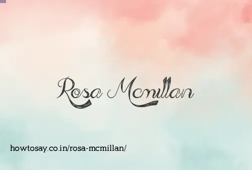 Rosa Mcmillan