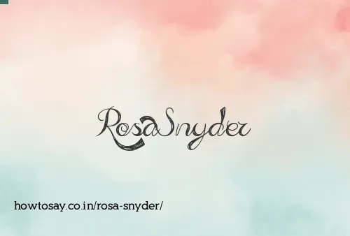 Rosa Snyder
