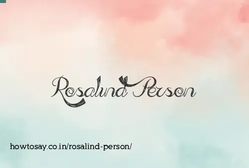 Rosalind Person