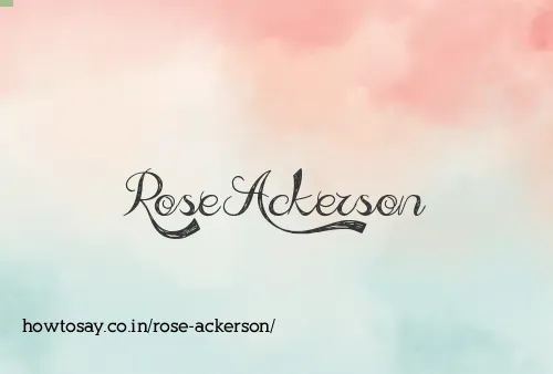 Rose Ackerson