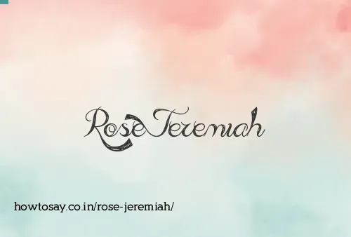 Rose Jeremiah