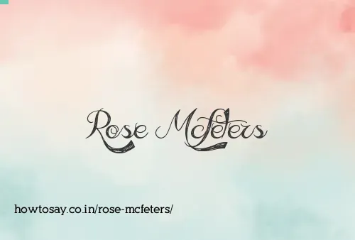 Rose Mcfeters