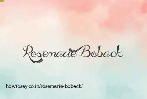Rosemarie Boback