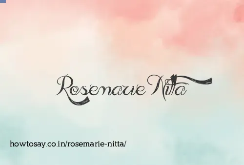 Rosemarie Nitta