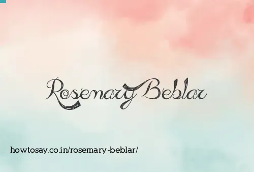 Rosemary Beblar