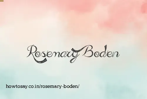 Rosemary Boden