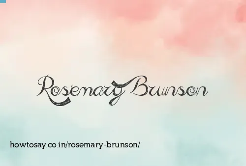 Rosemary Brunson
