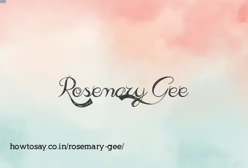 Rosemary Gee