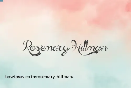 Rosemary Hillman