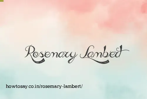 Rosemary Lambert