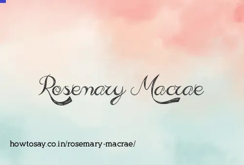 Rosemary Macrae