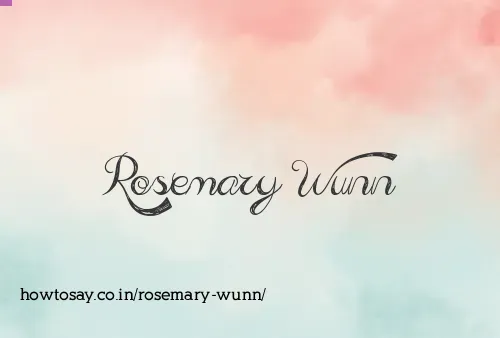 Rosemary Wunn