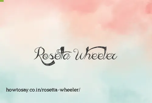 Rosetta Wheeler