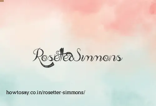 Rosetter Simmons