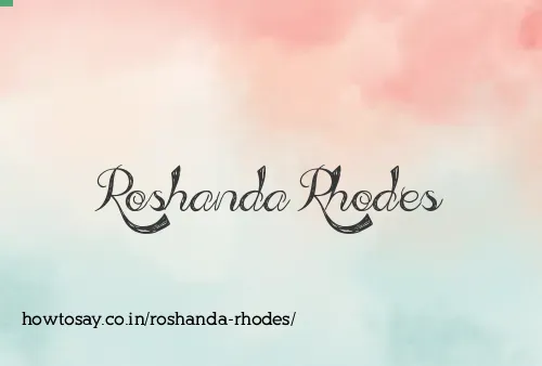 Roshanda Rhodes