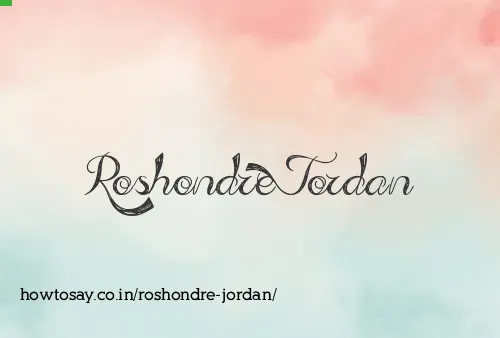 Roshondre Jordan