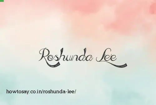 Roshunda Lee