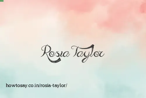 Rosia Taylor