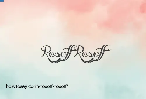 Rosoff Rosoff