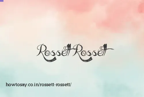 Rossett Rossett