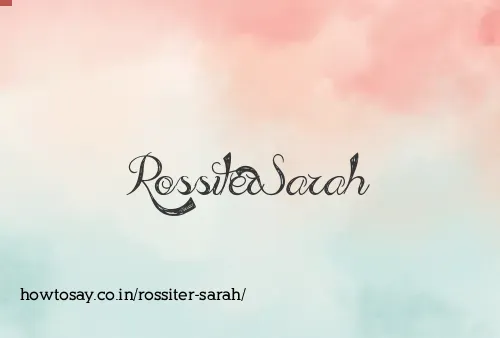 Rossiter Sarah