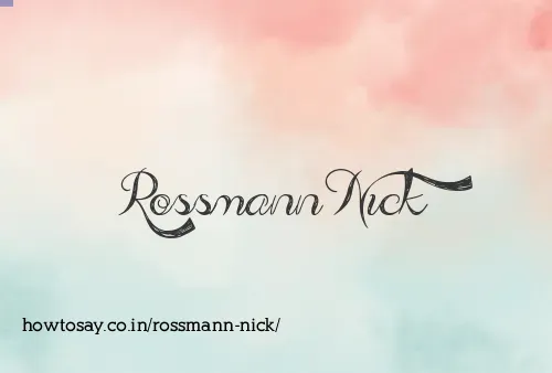 Rossmann Nick
