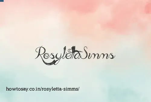 Rosyletta Simms