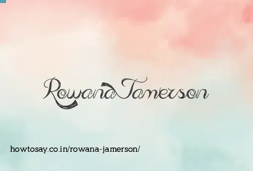 Rowana Jamerson