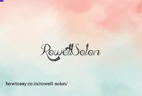 Rowell Solon