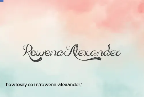 Rowena Alexander