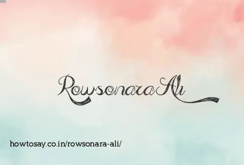 Rowsonara Ali