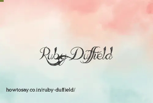 Ruby Duffield