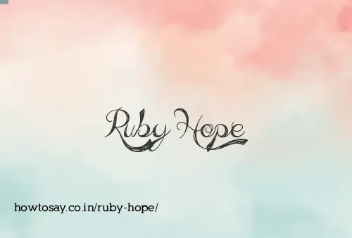 Ruby Hope
