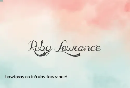 Ruby Lowrance