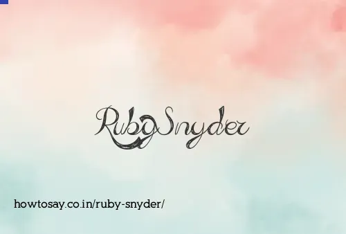 Ruby Snyder