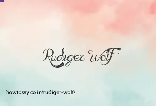 Rudiger Wolf