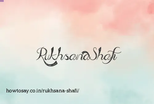 Rukhsana Shafi