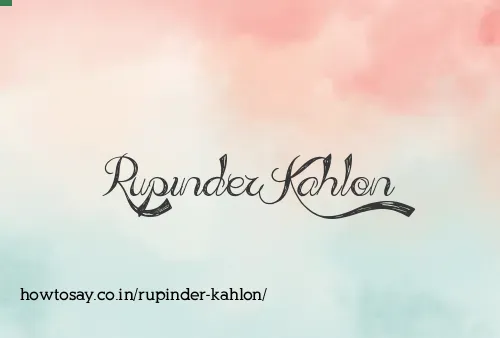Rupinder Kahlon